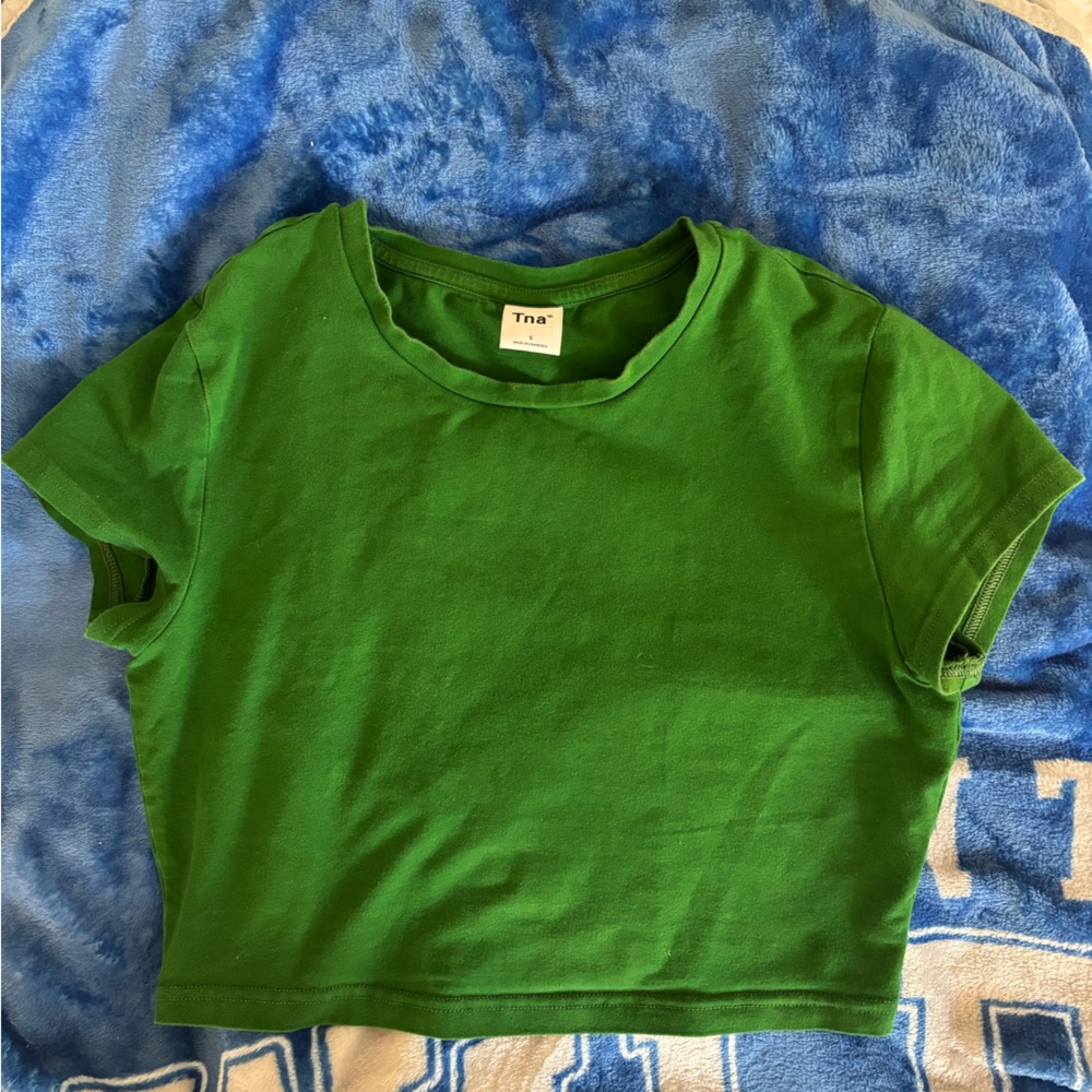 Aritzia TNA Green Crop Top